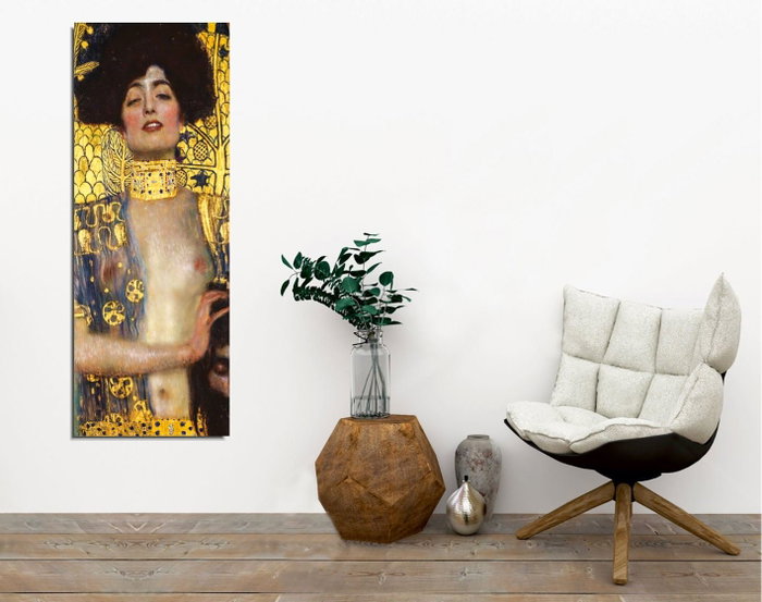 Wallity Cuadro sobre Lienzo Judith y la cabeza de Holofernes de Gustav Klimt, 30 x 80 cm Wallity Cuadro sobre Lienzo Judith y la cabeza de Holofernes de Gustav Klimt, 30 x 80 cm
